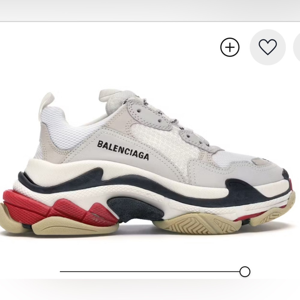 Balenciaga Triple S White and Red Trainers